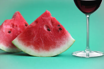sandía con vino