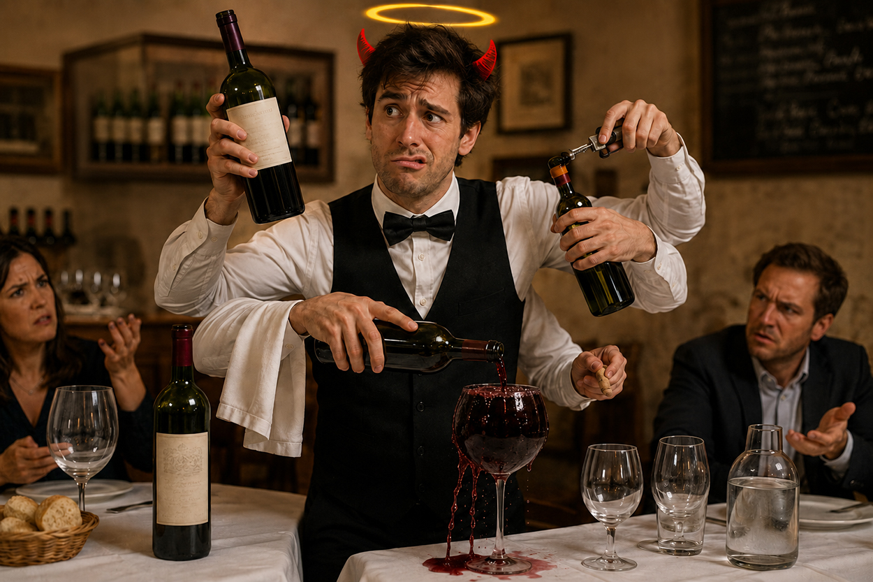 Errores al servir vino
